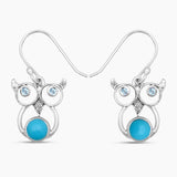 Rainbow Moonstone Silver Earrings