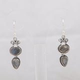 Natural Larimar Silver Earrings