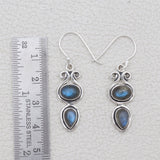 Natural Larimar Silver Earrings