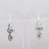 Natural Larimar Silver Earrings