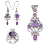 925 Sterling Silver Pendant Set Made with Morado Opal Gemstone