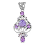 925 Sterling Silver Pendant Set Made with Morado Opal Gemstone