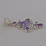 925 Sterling Silver Pendant Set Made with Morado Opal Gemstone