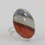 Natural Ocean Jasper Silver Ring