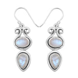 Natural Larimar Silver Earrings