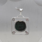 Tourmaline & Coin Silver Pendant