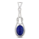 925 Sterling Silver Pendant Set Made with Lapis Lazuli Gemstone