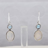 Larimar & Blue Topaz Silver Earrings