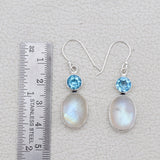 Larimar & Blue Topaz Silver Earrings