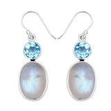 Larimar & Blue Topaz Silver Earrings