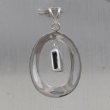 Natural Black Tourmaline Silver Pendant