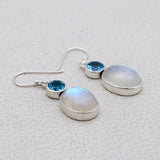 Larimar & Blue Topaz Silver Earrings