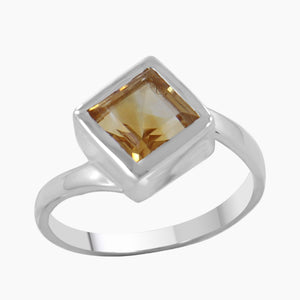 925 Sterling Silver Citrine Ring