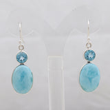 Larimar & Blue Topaz Silver Earrings