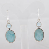 Larimar & Blue Topaz Silver Earrings