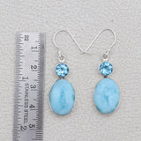 Larimar & Blue Topaz Silver Earrings