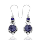 Raw Tanzanite Silver Earring