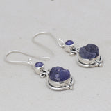 Raw Tanzanite Silver Earring