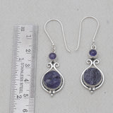 Raw Tanzanite Silver Earring