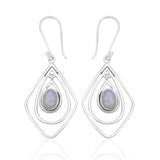 Rainbow Moonstone Silver Earring