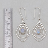 Rainbow Moonstone Silver Earring