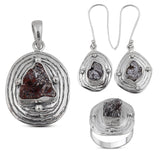 925 Sterling Silver Pendant Set Made with  Campo Del Cielo  Gemstone