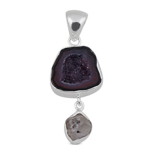 Coconut Druzy Jewelry Set 925 Sterling Silver