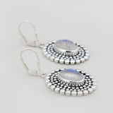 Rainbow Moonstone Silver Earring