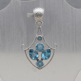 925 Sterling Silver Blue Topaz Pendant