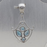 925 Sterling Silver Blue Topaz Pendant