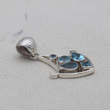 925 Sterling Silver Blue Topaz Pendant