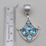 925 Sterling Silver Blue Topaz Pendant