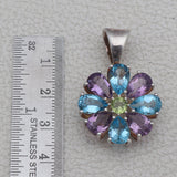 Natural Blue Topaz Silver Pendant