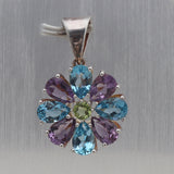 Natural Blue Topaz Silver Pendant