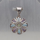 Natural Blue Topaz Silver Pendant