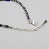 Natural Gun Metal & Evil Eye Beads Bracelet