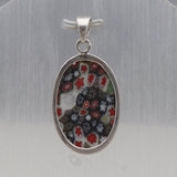 Millefiori Glass Silver Pendant