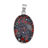 925 Silver Millefiori Glass Pendant