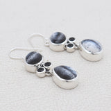 Rainbow Moonstone Silver Earrings