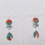 Rainbow Moonstone Silver Earrings