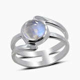 Rainbow Moonstone Silver Rings