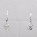 Emerald Silver Earrings