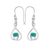 Emerald Silver Earrings