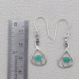 Emerald Silver Earrings