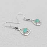 Emerald Silver Earrings