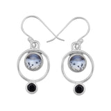 Natural Dendritic Opal Silver Earrings