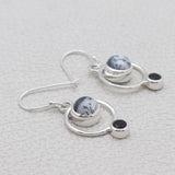 Natural Dendritic Opal Silver Earrings