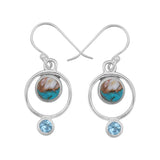 Natural Dendritic Opal Silver Earrings