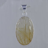 925 Sterling Silver Rutilated Quartz Pendant