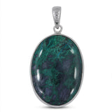 Chrysocolla Gemstone Silver Pendant